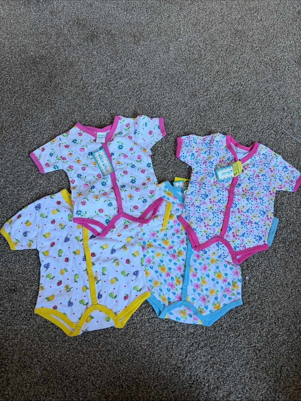 NWT Set of 4 Mon Petit baby Hawaiian Onesie 3-6M
